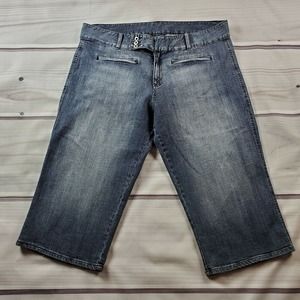 CC - Venezia Cropped Jeans Women Plus SZ 22 Sparkles High Waist Rise Medium Wash